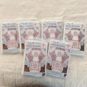 Jack Dempsey Stamped Quilt Blocks 18"X18" 6/Pkg-Interlocking XX Colonial- 6 Pkgs